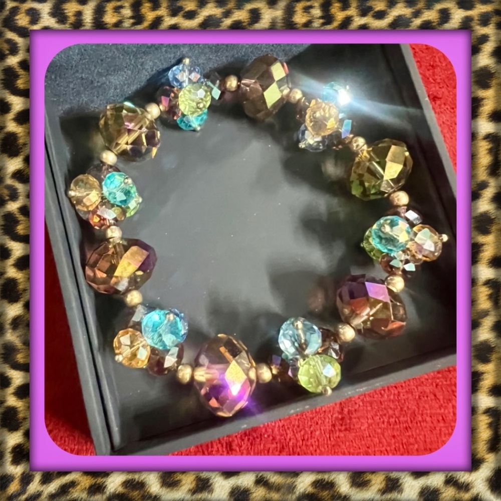 👑✅PRICE FIRM✅ Beautiful Sparkly Multicolor High Quality Crystal Beaded Bracelet